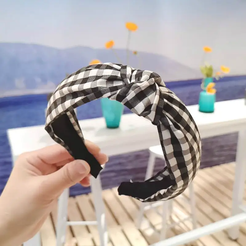 Black Striped High Cranial Hairband for Women