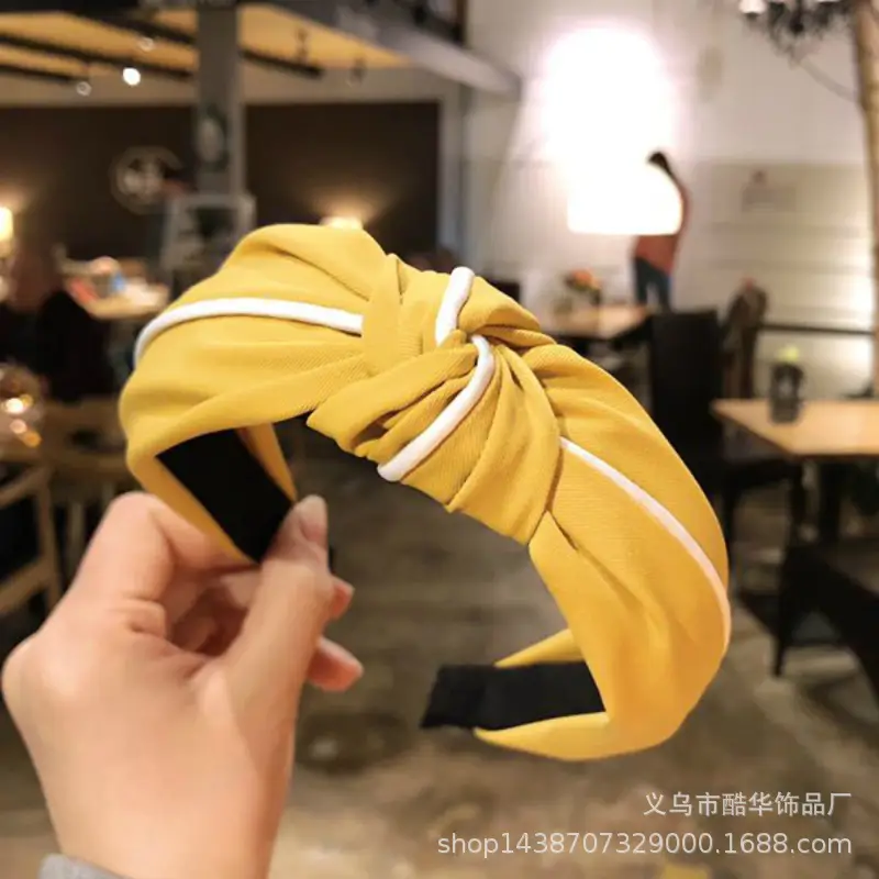 Black Striped High Cranial Hairband for Women