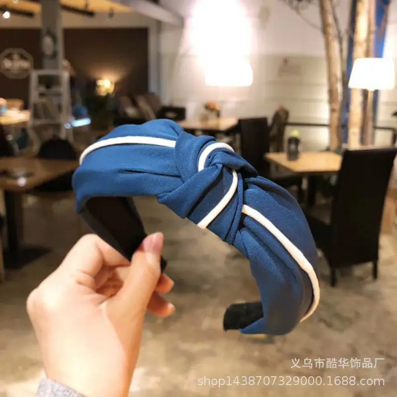 Black Striped High Cranial Hairband for Women