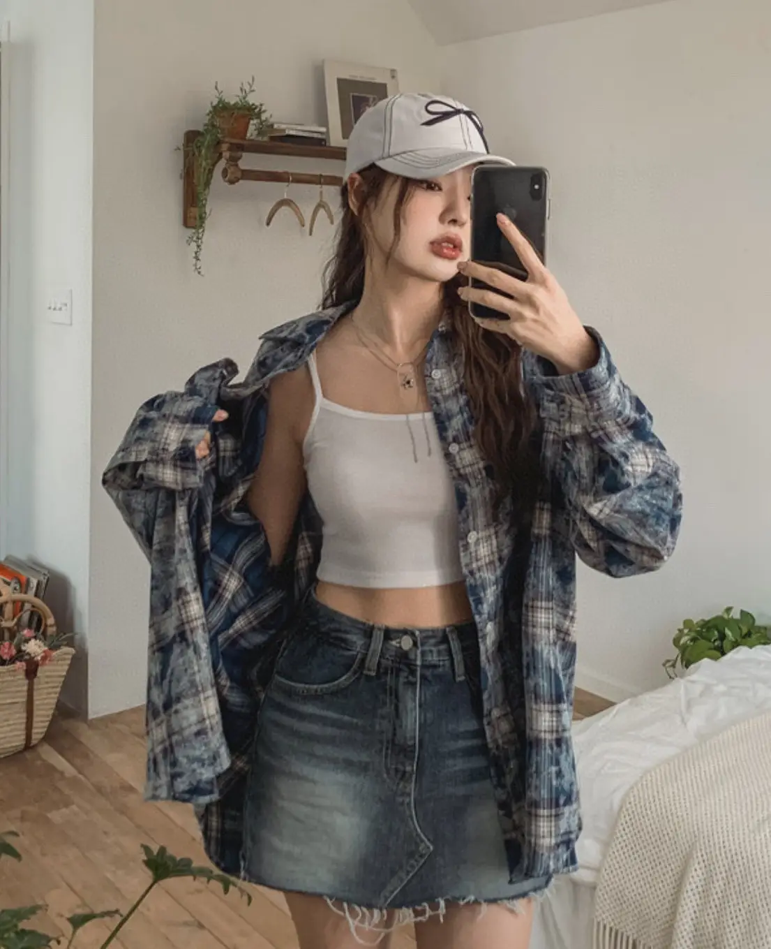 Women Korean Bow Embroidered Baseball Cap White — feature 7