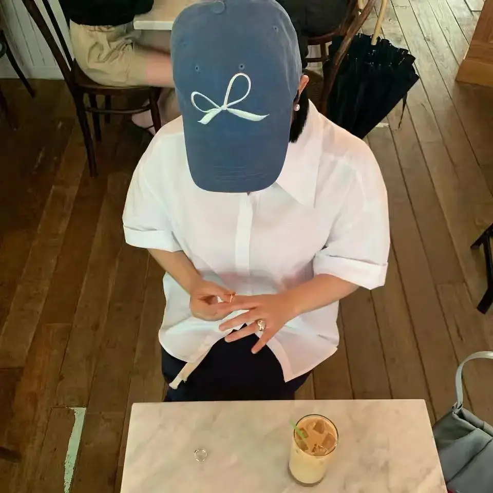 Blue Bow Baseball Cap for Men Women Casual Sun Hat - Image 4