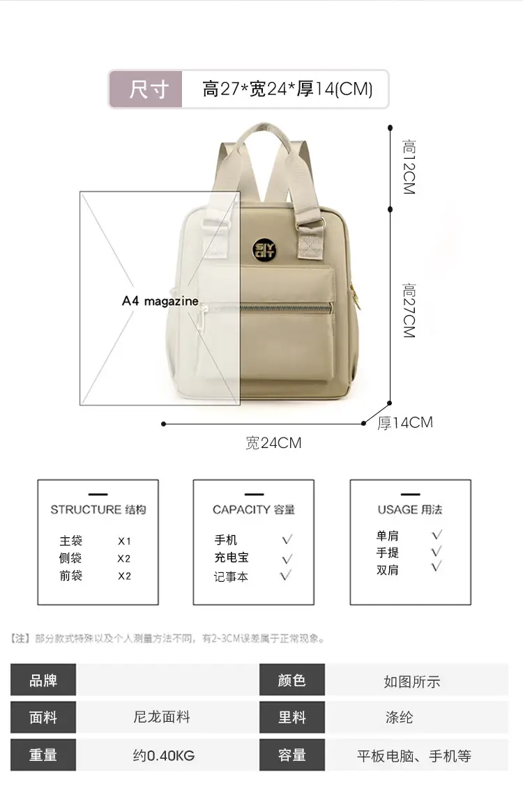 Women's Water-Repellent Retro Casual Shoulder Crossbody Bag — feature 10