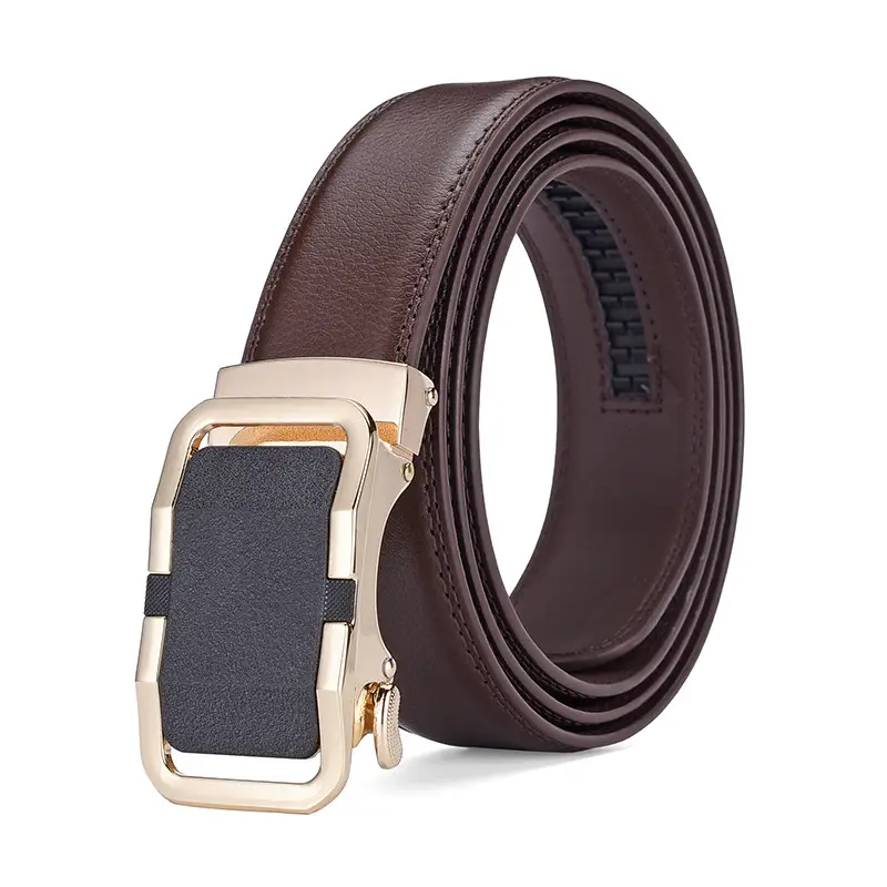 Men's Black Genuine Leather Belt with Gold Buckle 14-16" - Image 8