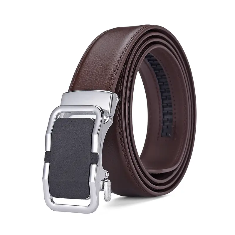 Men's Black Genuine Leather Belt with Gold Buckle 14-16" — feature 11
