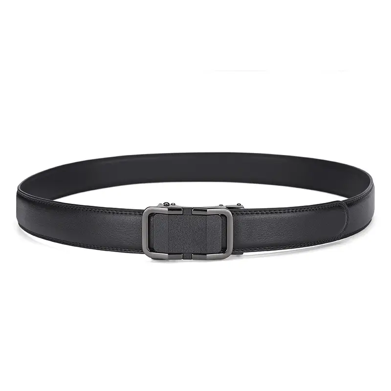 Men's Black Genuine Leather Belt with Gold Buckle 14-16" — feature 17