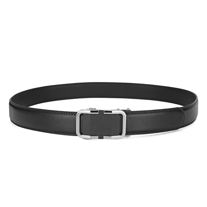 Men's Black Genuine Leather Belt with Gold Buckle 14-16" — feature 20