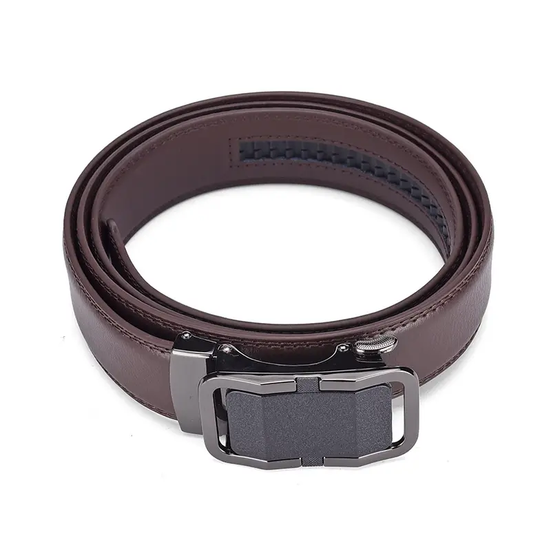 Men's Black Genuine Leather Belt with Gold Buckle 14-16" — feature 21