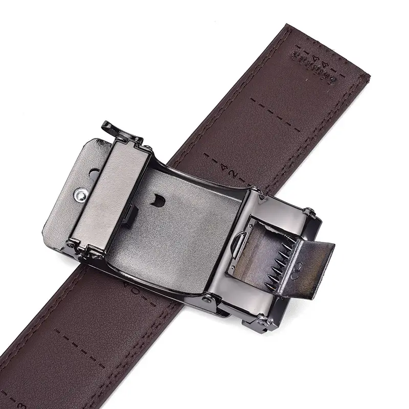 Men's Black Genuine Leather Belt with Gold Buckle 14-16" — feature 23