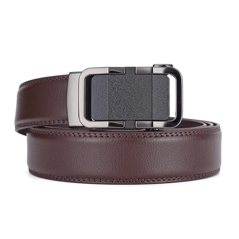 Men's Black Genuine Leather Belt with Gold Buckle 14-16" - Image 2