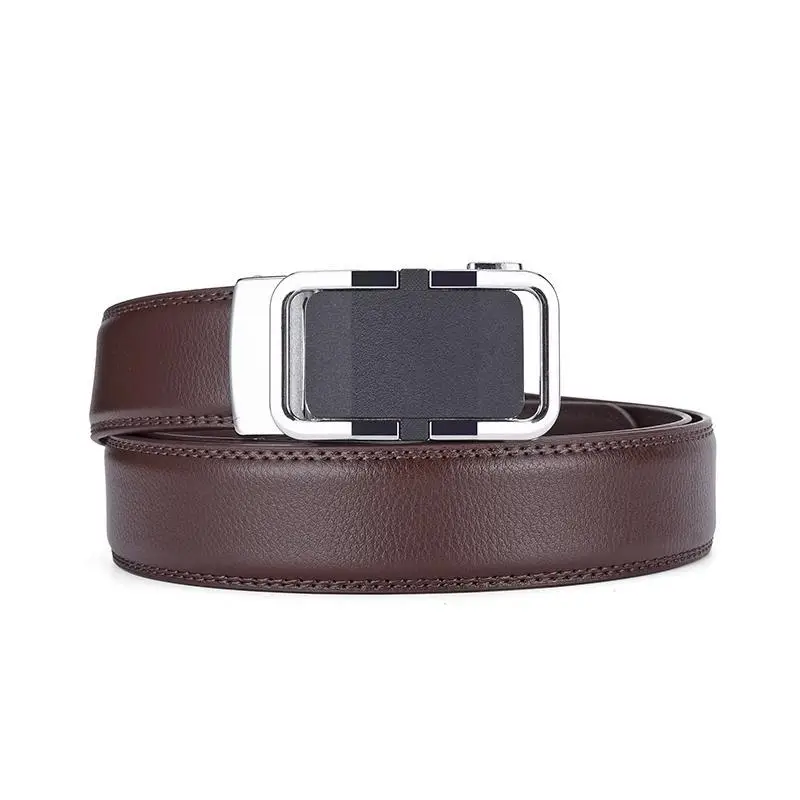 Men's Black Genuine Leather Belt with Gold Buckle 14-16" - Image 4