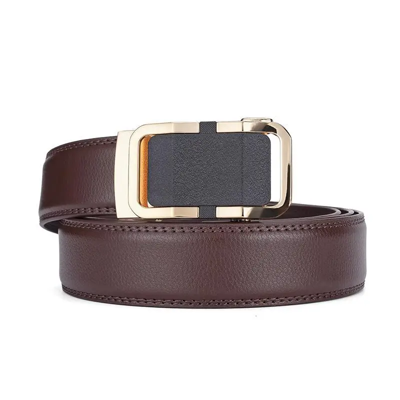Men's Black Genuine Leather Belt with Gold Buckle 14-16" - Image 6