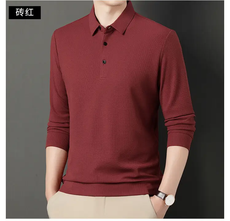 Men's Acetate Waffle Polo Shirt Navy Blue — feature 18