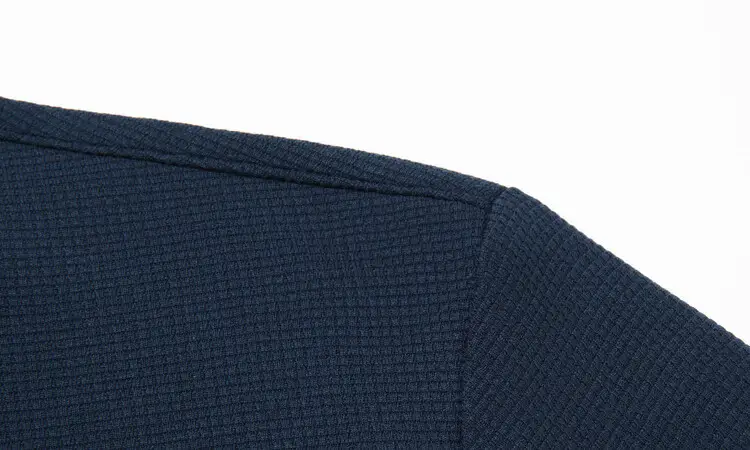 Men's Acetate Waffle Polo Shirt Navy Blue — feature 34