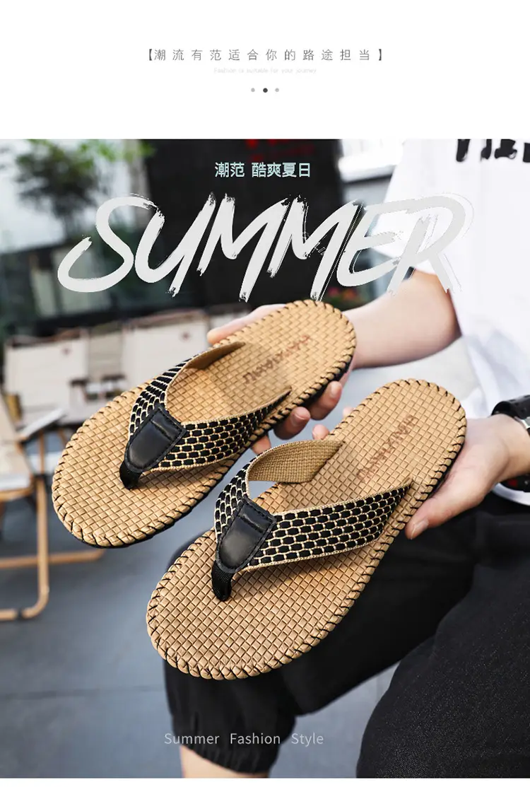 Flip-Flops Men's Breathable Korean Style Trendy Men's Summer Vietnamese Slippers Men's Flip-Flops Beach Personalized Sandals — feature 3