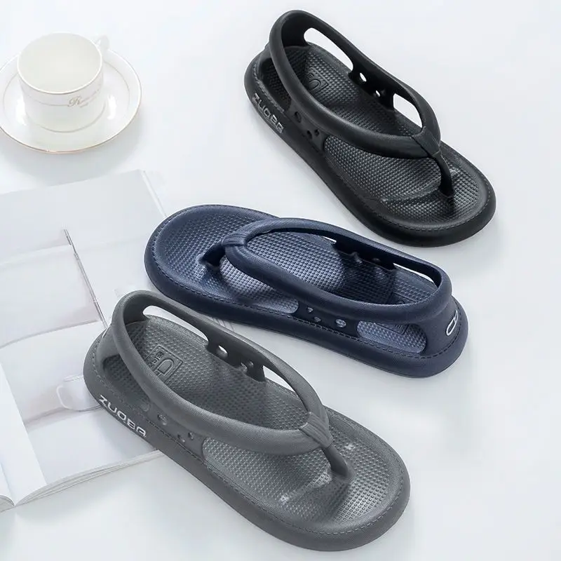 Men's Gray Brizo Non-Slip Flip Flops Summer — feature 7