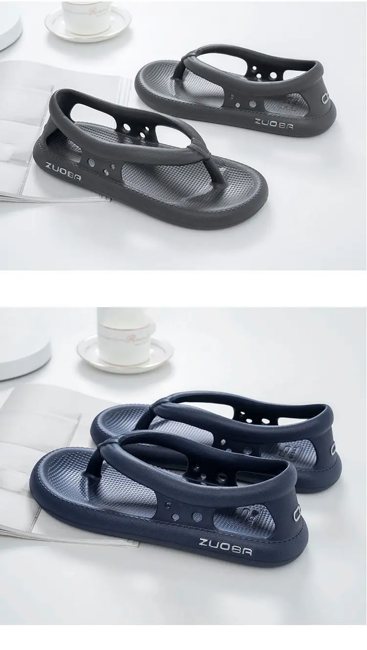 Men's Gray Brizo Non-Slip Flip Flops Summer — feature 8