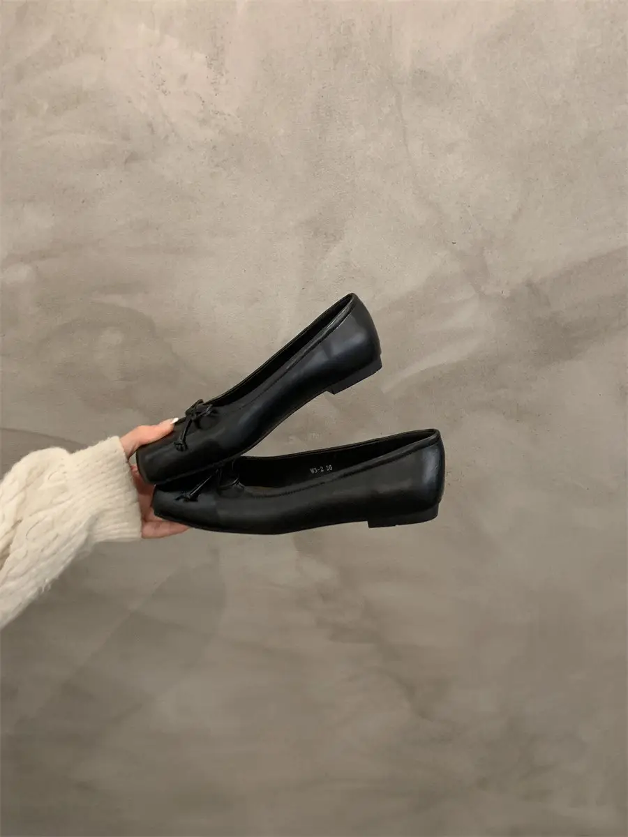 Women's White Bow Flat Shoes Low Cut 2024 — feature 13