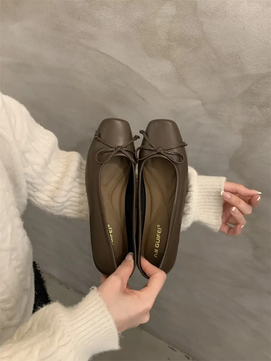 Women's White Bow Flat Shoes Low Cut 2024 - Image 3