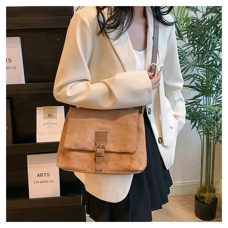 Black Frosted Velvet Shoulder Bag for Women — feature 24