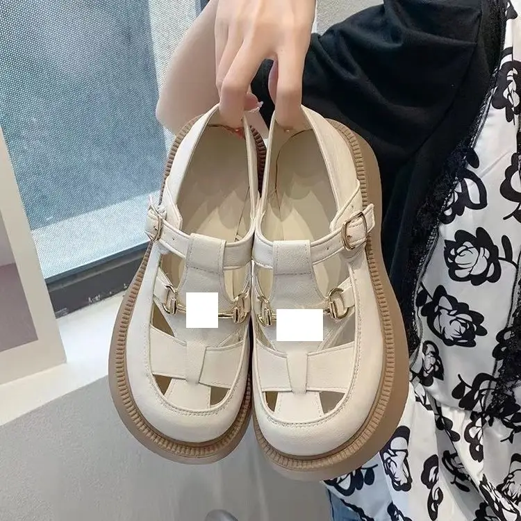 Black Roman Sandals Women Platform Heel Summer