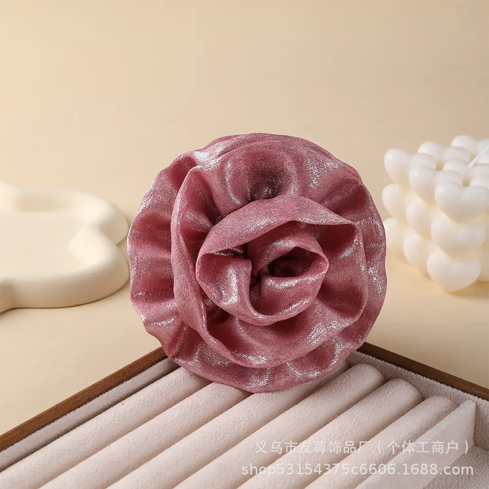 Turquoise Fabric Rose Hair Clip for Women - Image 10