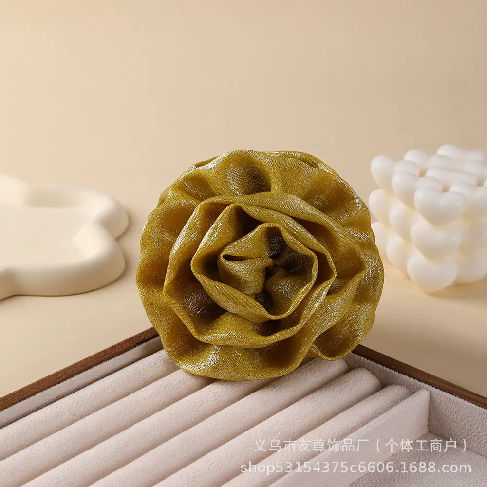 Turquoise Fabric Rose Hair Clip for Women - Image 11
