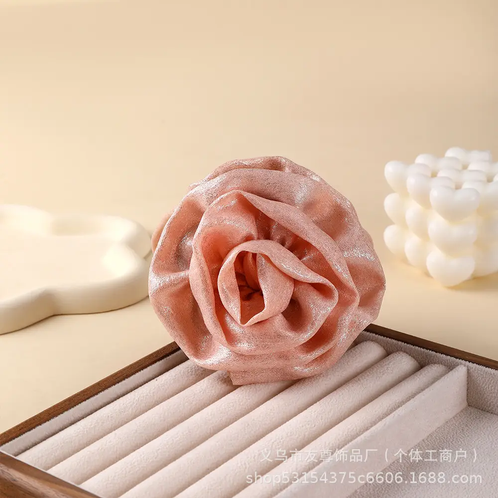 Turquoise Fabric Rose Hair Clip for Women - Image 14