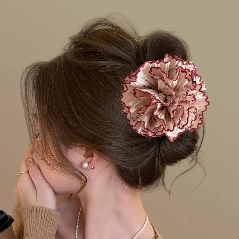 Turquoise Fabric Rose Hair Clip for Women - Image 15
