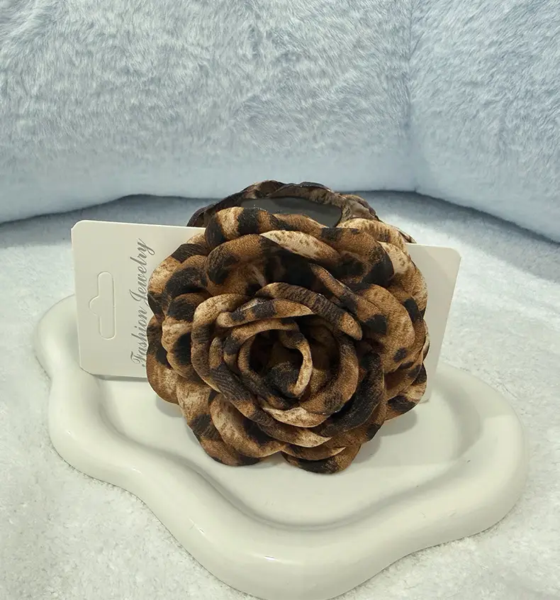 Turquoise Fabric Rose Hair Clip for Women - Image 2