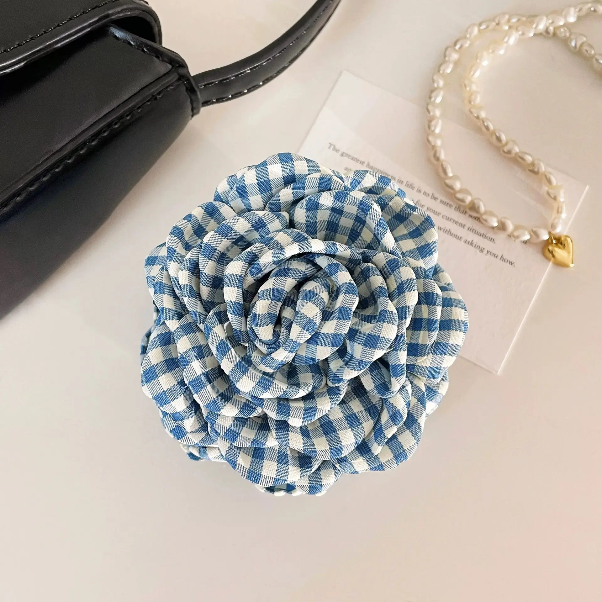 Turquoise Fabric Rose Hair Clip for Women - Image 25