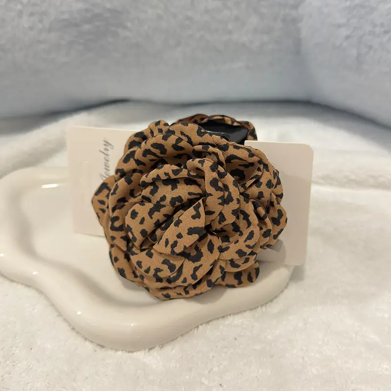 Turquoise Fabric Rose Hair Clip for Women - Image 3
