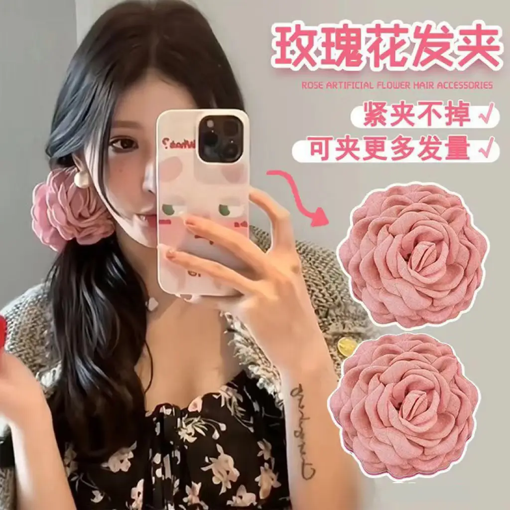 Turquoise Fabric Rose Hair Clip for Women - Image 34