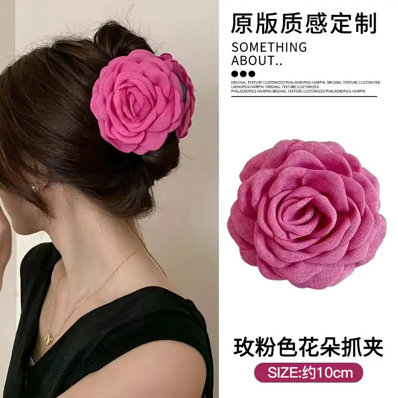 Turquoise Fabric Rose Hair Clip for Women - Image 39