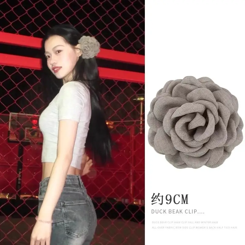 Turquoise Fabric Rose Hair Clip for Women - Image 40