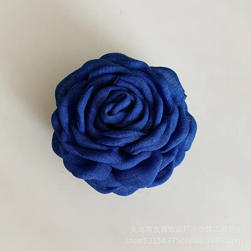 Turquoise Fabric Rose Hair Clip for Women - Image 41