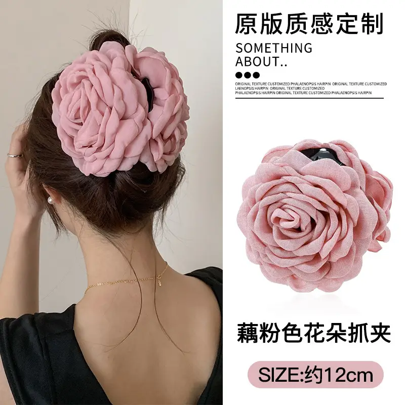 Turquoise Fabric Rose Hair Clip for Women - Image 48