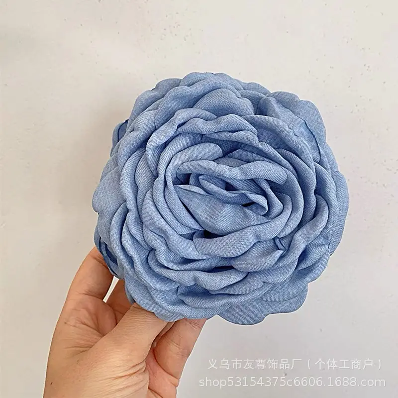 Turquoise Fabric Rose Hair Clip for Women - Image 50