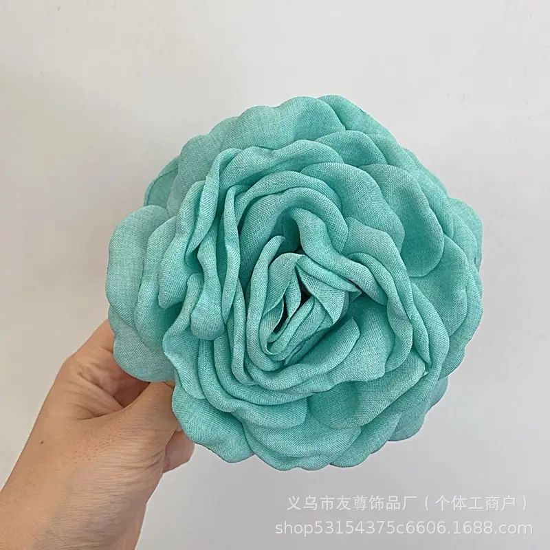 Turquoise Fabric Rose Hair Clip for Women - Image 53