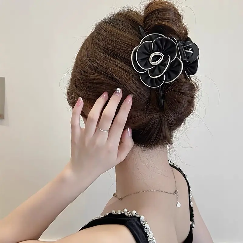 Turquoise Fabric Rose Hair Clip for Women - Image 60