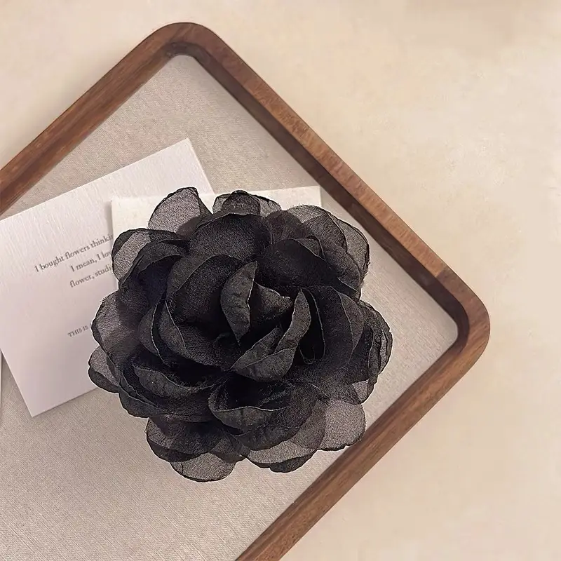 Turquoise Fabric Rose Hair Clip for Women - Image 68