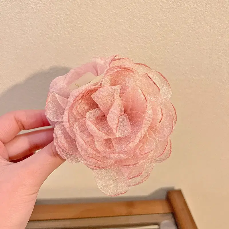 Turquoise Fabric Rose Hair Clip for Women - Image 70