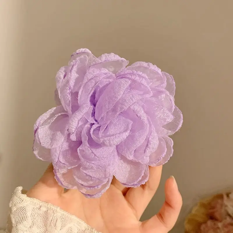 Turquoise Fabric Rose Hair Clip for Women - Image 71