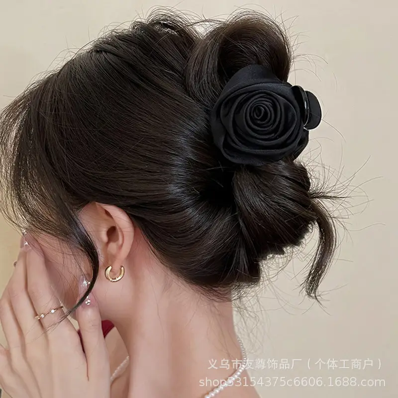 Turquoise Fabric Rose Hair Clip for Women - Image 75
