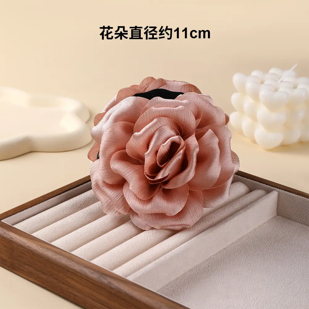 Turquoise Fabric Rose Hair Clip for Women - Image 8