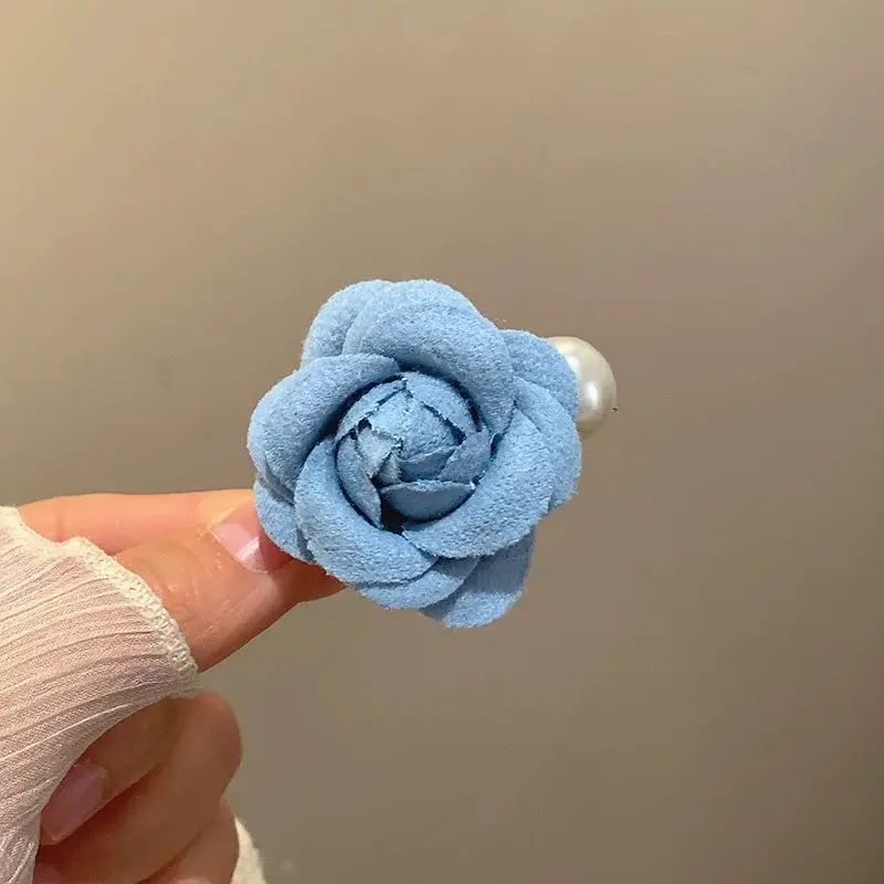 Turquoise Fabric Rose Hair Clip for Women - Image 82