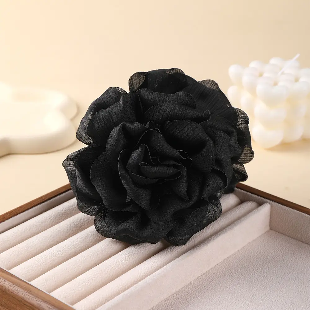 Turquoise Fabric Rose Hair Clip for Women - Image 9