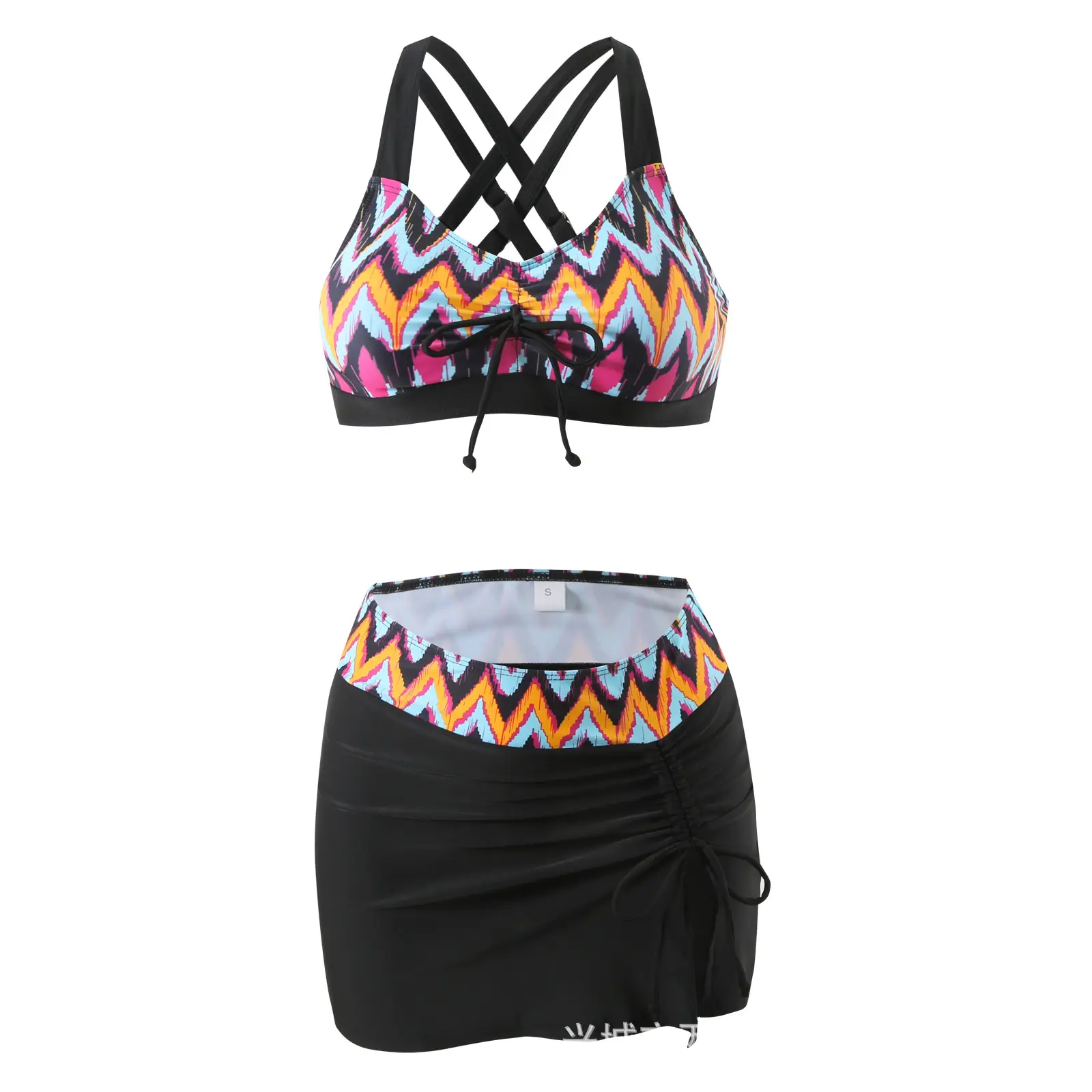 2024 Cross-Border Plus Size Pink Floral Swimwear Set — feature 2