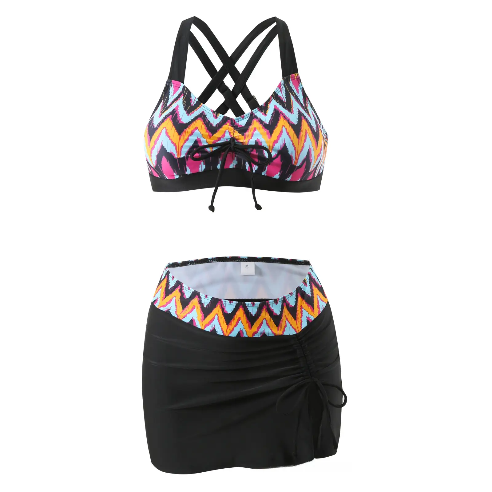 2024 Cross-Border Plus Size Pink Floral Swimwear Set - Image 16