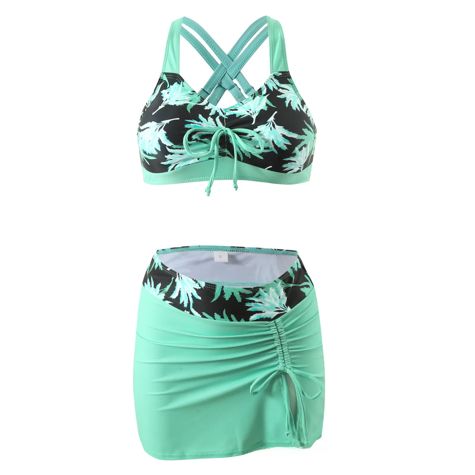 2024 Cross-Border Plus Size Pink Floral Swimwear Set - Image 17