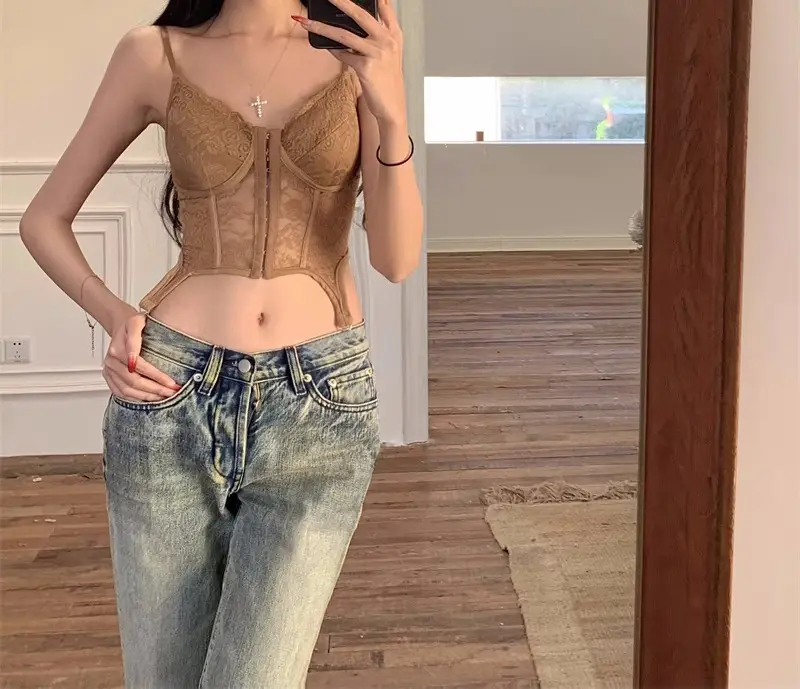 Lace Corset Long Underwear Sexy Vest Back Fishbone Bra Wear — feature 14
